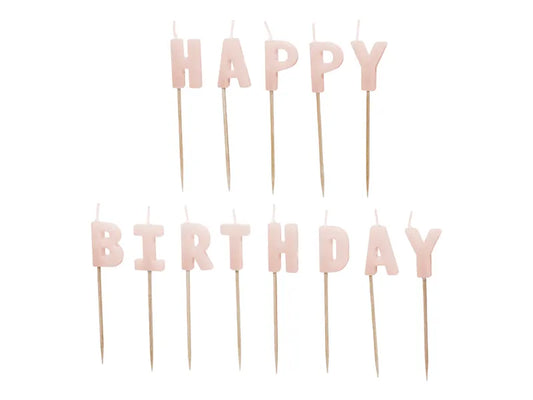 Happy Birthday pink rođendanske svećice