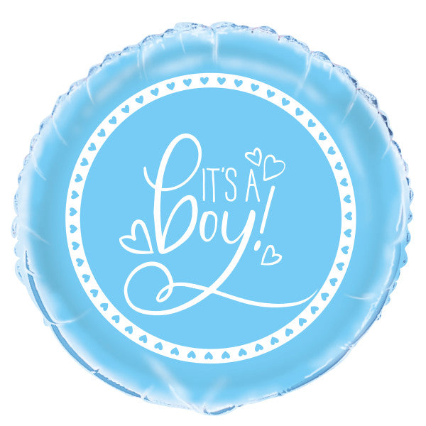 Baby Shower Blue Hearts Folija balon