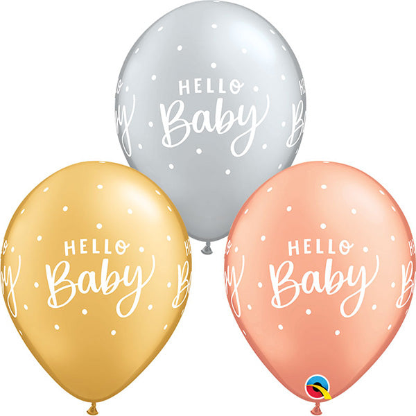 Hello Baby Dots Latex Baloni