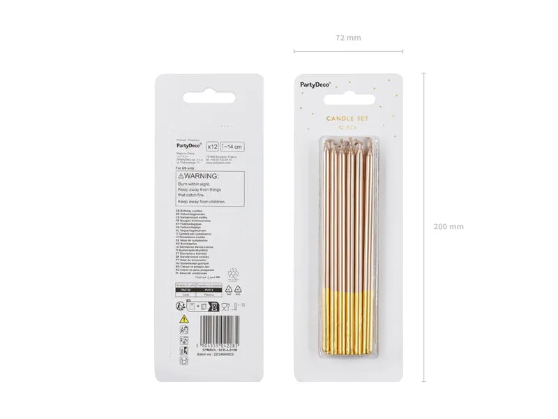Svecice Roze Zlatne 14 cm (12 kom )