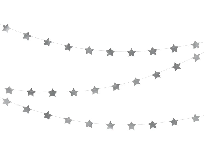 Srebrna girlanda sa zvezdicama -3,6 m