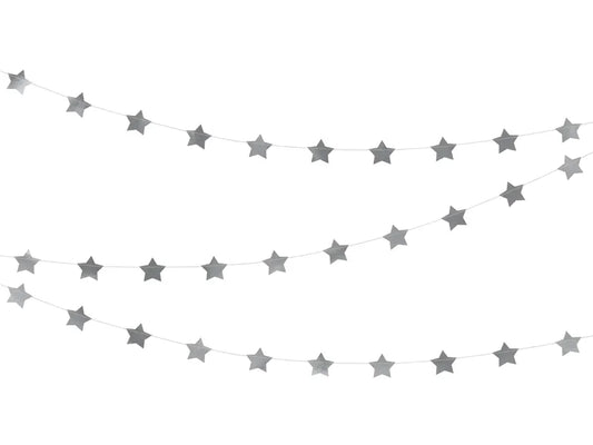 Srebrna girlanda sa zvezdicama -3,6 m