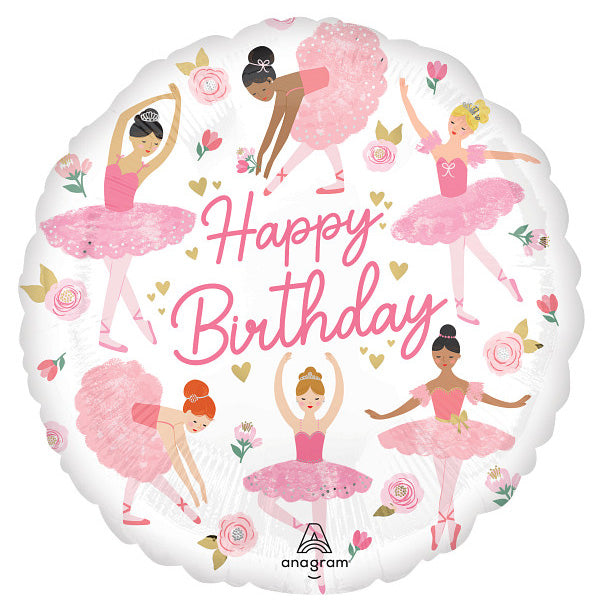 18'45cm “Ballerina Girl Birthday” Folija Balon