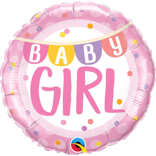 Baby Girl Banner & Dots Folija Balon