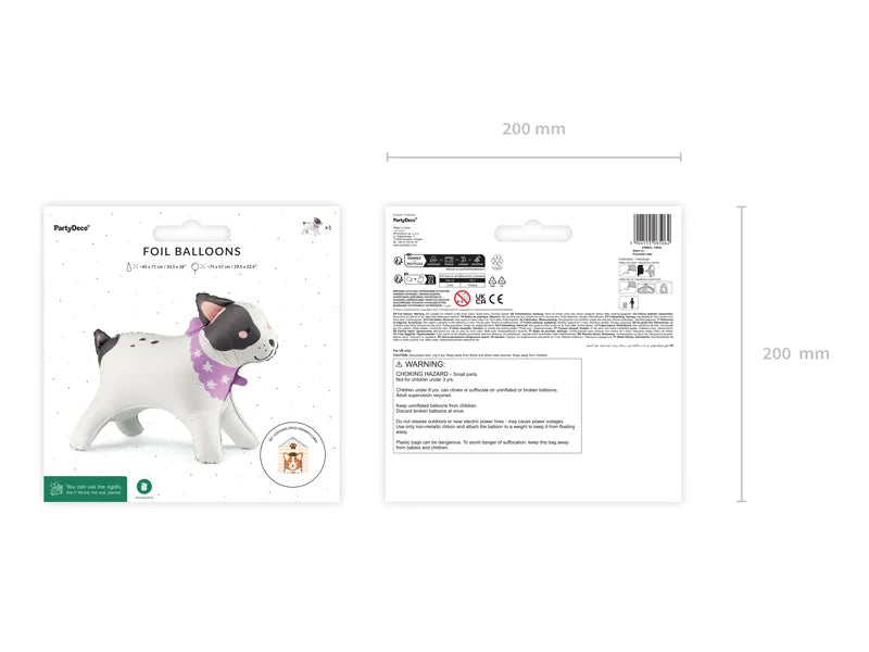 Stajaći folija balon „Buldog“ 75 × 57 cm