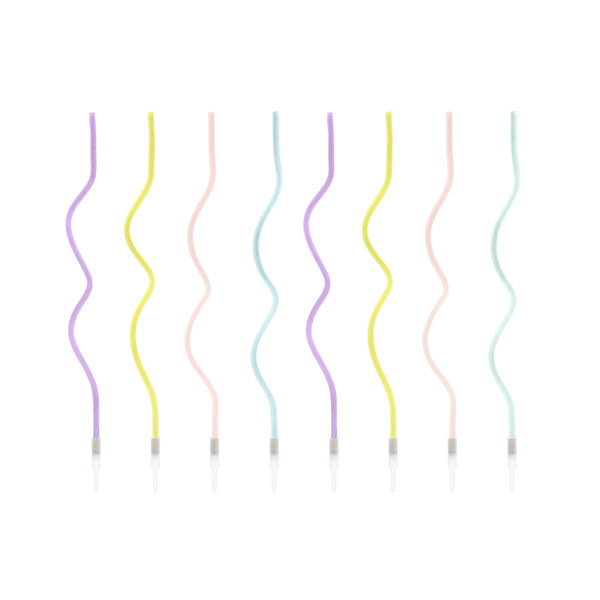 Mix zakrivljene svećice za tortu 14 cm (8 kom)