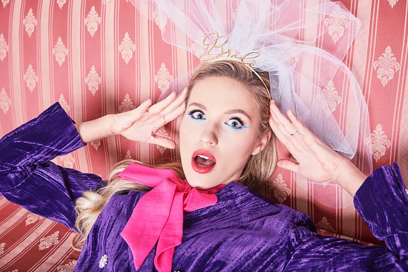 Zlatna - roze rajf za glavu „Bride“