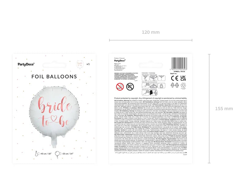 Bride To Be folija balon beli 45 cm j