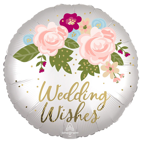 18”45cm Foil Wedding Wishes Floral folija balon