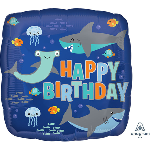 Happy Birthday Sharks Folija Balon