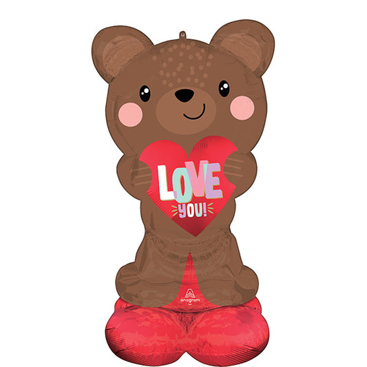 AirLoonz Satin Brown Love Bear Balon