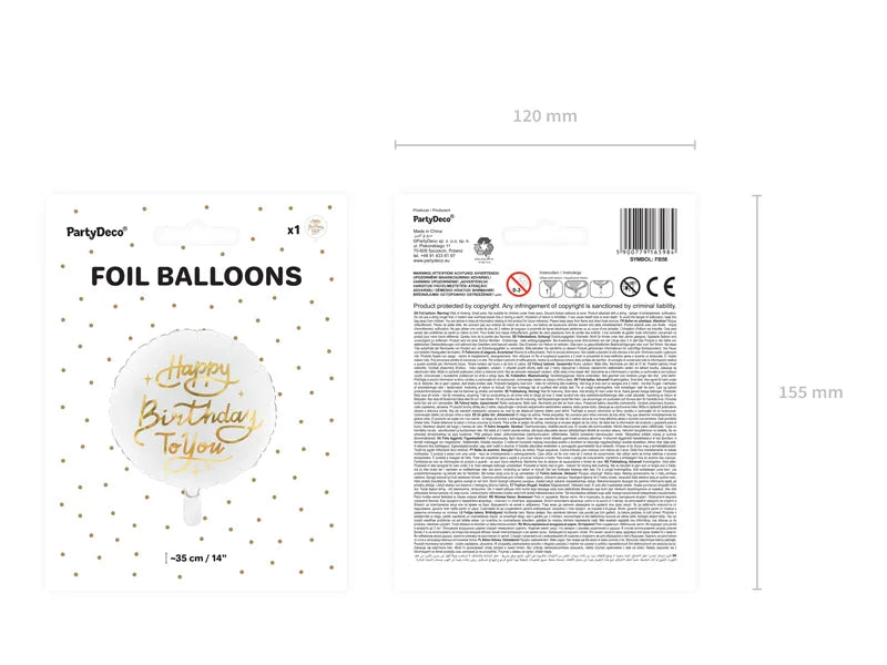 Happy Birthday folija balon beli