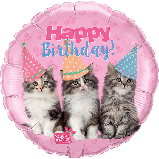 18"46cm Birthday Kittens Folija balon