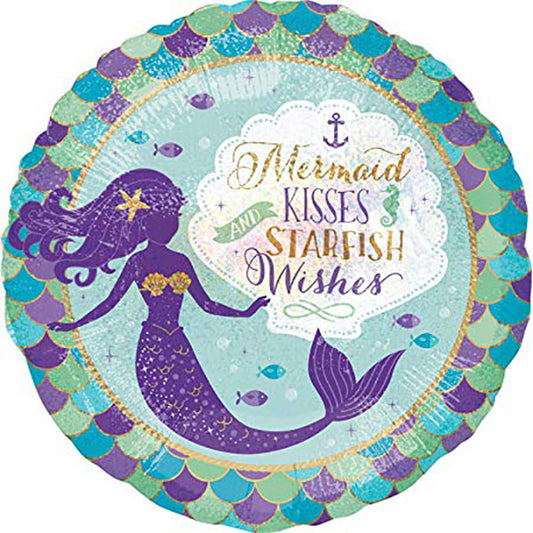 Mermaid Wishes & Kisses Folija Balon
