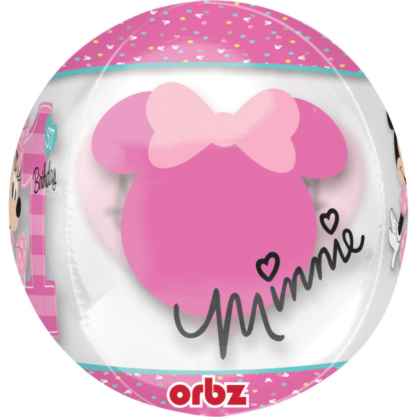 Orbz Minnie 1st Birthday Balon