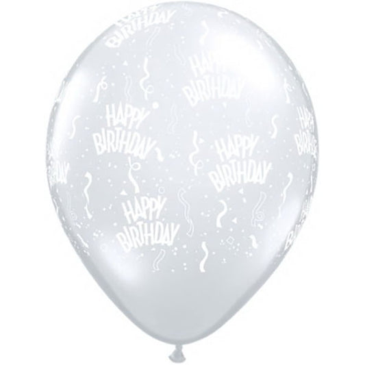 Happy Birthday Diamond Clear latex Balona