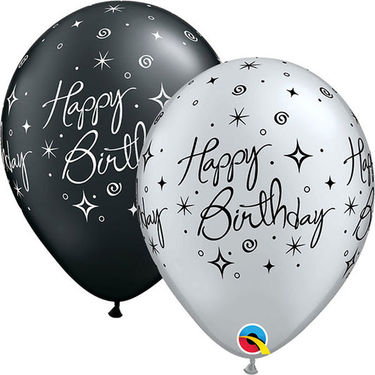 Happy Birthday Sparkles & Swirls Latex Baloni