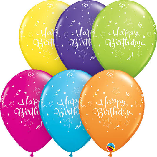 Happy Birthday Shining Stars Latex Baloni