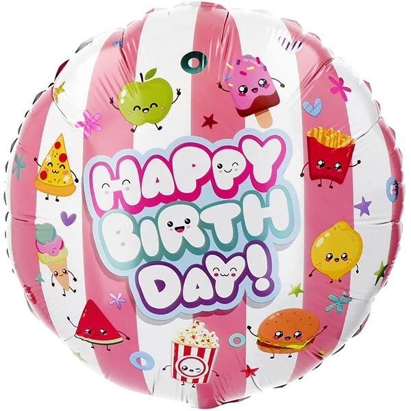 Folija balon Happy Birthday Kawaii