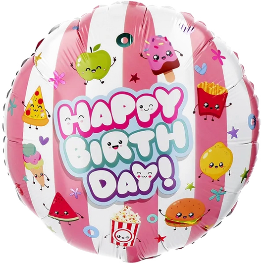 Folija balon Happy Birthday Kawaii