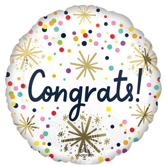Standard Confetti Sprinkle Congrats folija balon 18”46 cm