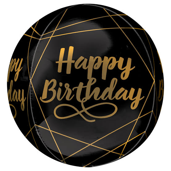Orbz Elegant Birthday folija balon – 38 × 40 cm