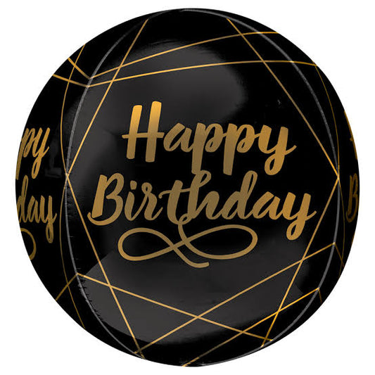 Orbz Elegant Birthday folija balon – 38 × 40 cm