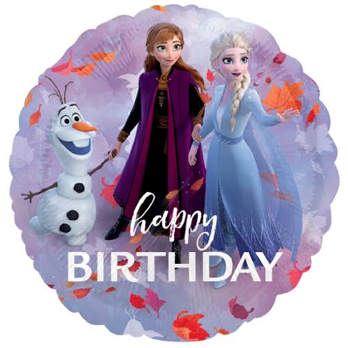 Frozen 2 Happy Birthday folija balon – 46 cm