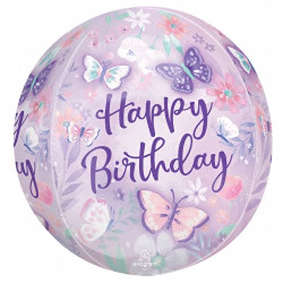 Orbz Flutters Happy Birthday folija balon – 38 × 40 cm