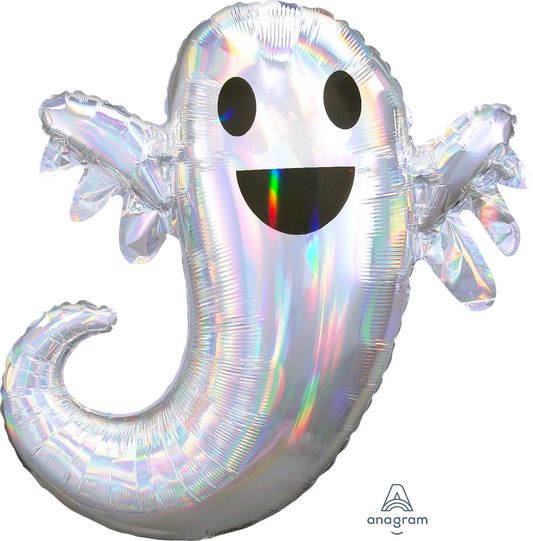 Holographic Iridescent Ghost folija balon – 63 × 71 cm