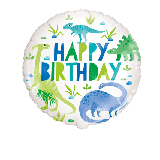 Blue Green Dinosaur HBD Folija Balon